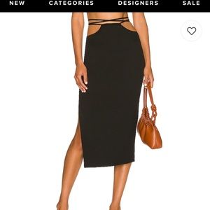 We Wore What Cutout midi skirt